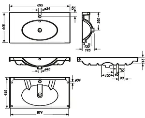 Раковина Sanita Luxe Next 90 белый NXT90SLWB01 Раковина Sanita Luxe Next 90 белый NXT90SLWB01, 2