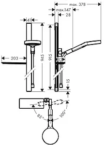 Душевая стойка Hansgrohe Rainfinity 130 3jet 90см хром/графит 27671000, 2