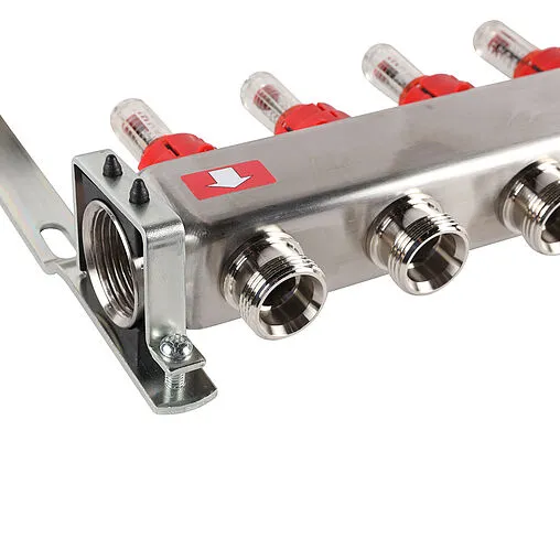 Группа коллекторная с расходомерами 10 отводов 1&quot;в/в x ¾&quot;ек Rommer RMS-1200-000010