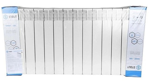 Радиатор биметаллический 10 секций нижнее правое подключение Stout Space 500 SRB-0320-050010