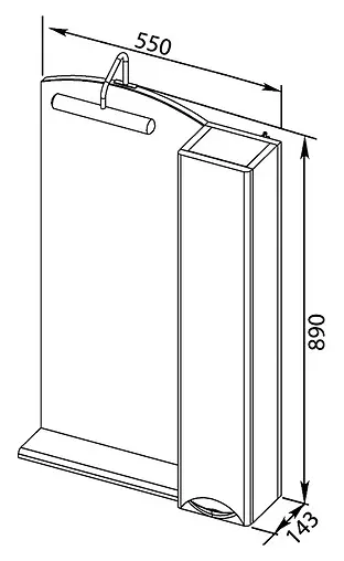 Шкаф-зеркало Aquanet Асти 55 белый/чёрный 180074