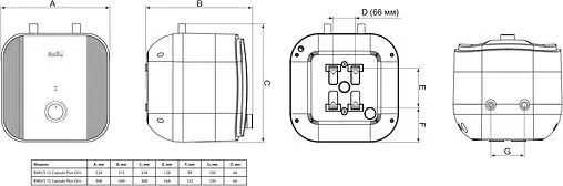 Водонагреватель накопительный электрический Ballu BWH/S 10 Capsule Plus U
