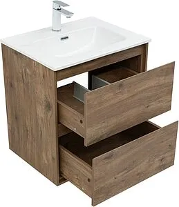 Тумба-умывальник подвесная Aquanet Милан 60 дуб рустикальный 00336377+00254363, 4