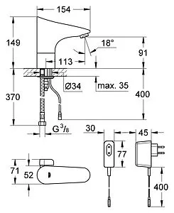 Смеситель для раковины Grohe Europlus E хром 36015001 Смеситель для раковины Grohe Europlus E хром 36015001, 2