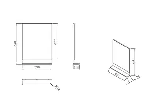 Зеркало Ravak BeHappy 55 белый X000001099, 2