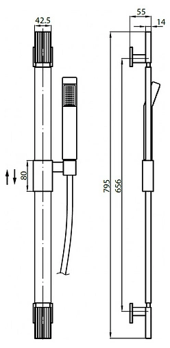 Душевая стойка Cezares Cosmo хром COSMO-C-SD-01