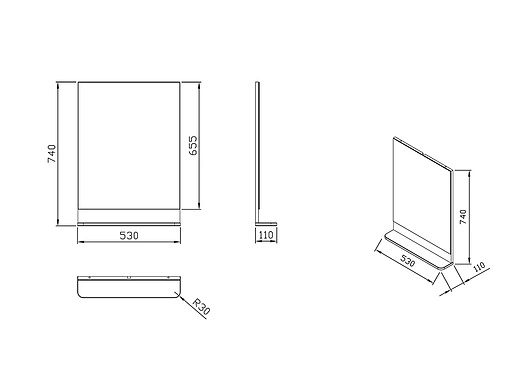 Зеркало Ravak BeHappy 55 белый X000001099