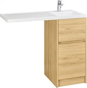 Фасад для тумбы Aquaton Лондри 40 дуб сантана 1A274901LH0C0, 1