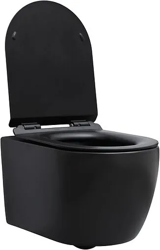 Унитаз подвесной безободковый Aquanet Cetus-BW Rimless черный матовый CETUS-BW