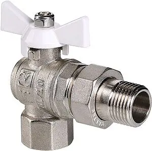 Кран шаровый с американкой угловой ¾"в x ¾"н Valtec Base VT.228.NW.05 Кран шаровый с американкой угловой ¾"в x ¾"н Valtec Base VT.228.NW.05, 1