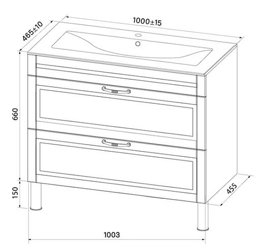 Тумба-умывальник напольная IDDIS Oxford 100 белый OXF10W1i95K