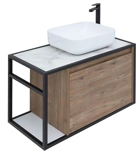 Тумба под умывальник подвесная Aquanet Nova Lite LOFT 75 R дуб рустикальный 00261657