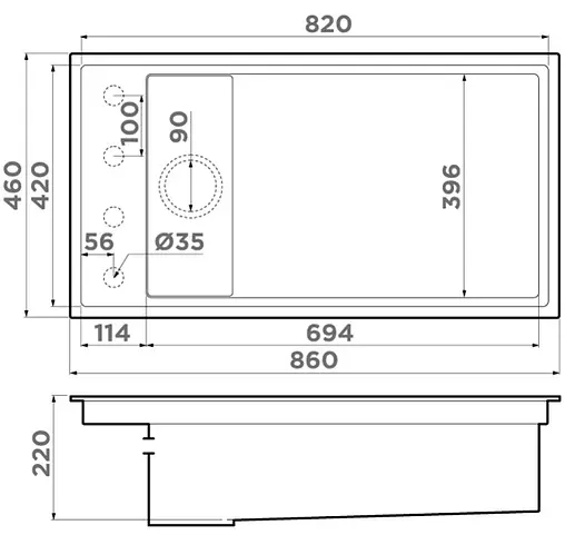 Мойка кухонная Omoikiri Kinaru 86-U/I WH белый 4997026