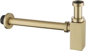 Сифон бутылочный для раковины Abber RECHTECK золото матовое AF0031G Сифон бутылочный для раковины Abber RECHTECK золото матовое AF0031G, 1