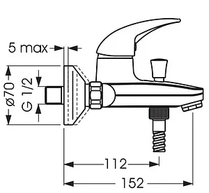 Смеситель для ванны Vidima Orion хром BA004AA Смеситель для ванны Vidima Orion хром BA004AA, 2