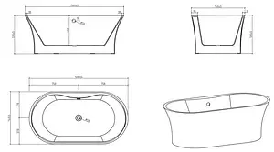Ванна акриловая отдельностоящая BelBagno 150x80 BB201-1500-800, 2