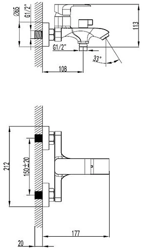 Смеситель для ванны SMARTsant Соул хром SM333503AA