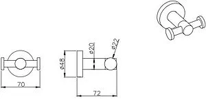 Крючок двойной Aquatek Вега чёрный матовый AQ4002MB Крючок двойной Aquatek Вега чёрный матовый AQ4002MB, 2
