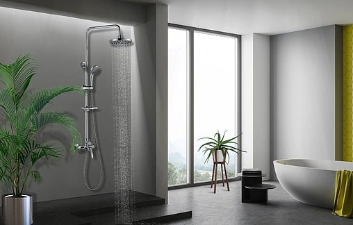 Душевая система со смесителем для душа Rossinka A хром A35-45