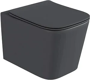 Унитаз подвесной безободковый Hansmann keramik Kvadro Dark Grey темно-серый УНИ0018, 1