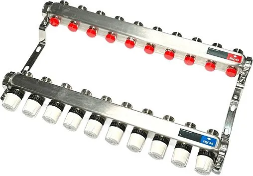 Группа коллекторная без расходомеров 10 отводов 1&quot;в/в x ¾&quot;ек Uni-fitt TECHNO 451W4310