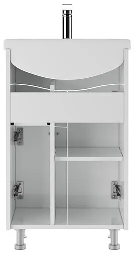 Тумба под умывальник напольная Айсберг Волна 50 белый DA1013T