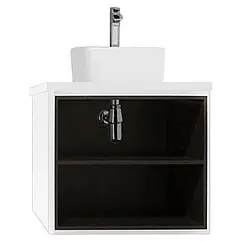 Тумба-умывальник подвесная Aquaton Брук 60 (открытый) дуб феррара/белый