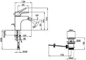 Смеситель для биде Villeroy&Boch Subway 2.0 хром TVB10220111061, 2