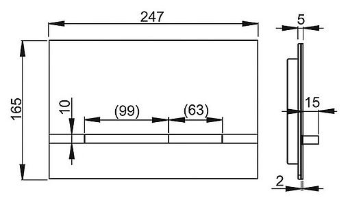 Клавиша смыва для унитаза AlcaPlast FLAT STRIPE кнопки/alunox-мат, полоска/хром глянцевый