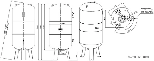 Расширительный бак Reflex G 600л 10 бар 8522006