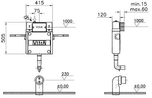 Смывной бачок скрытого монтажа VitrA 742-1740-01