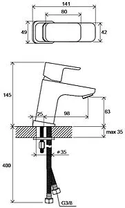 Смеситель для раковины Ravak 10° Free чёрный матовый X070148, 2