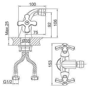 Смеситель для биде D&K Lorsch Hessen хром DA1412201 Смеситель для биде D&K Lorsch Hessen хром DA1412201, 2