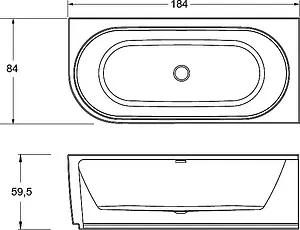 Ванна акриловая Riho DESIRE L 184x84 B088001005, 2