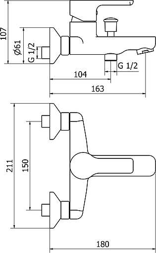 Смеситель для ванны Cezares Dolce хром DOLCE-VM-01-Cr