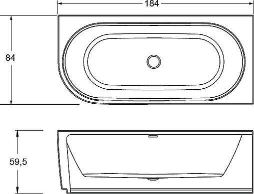 Ванна акриловая Riho DESIRE L 184x84 B088001005