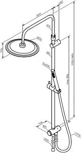 Душевая система без смесителя Damixa Scandinavian Pure чёрный матовый 936000300 Душевая система без смесителя Damixa Scandinavian Pure чёрный матовый 936000300, 2