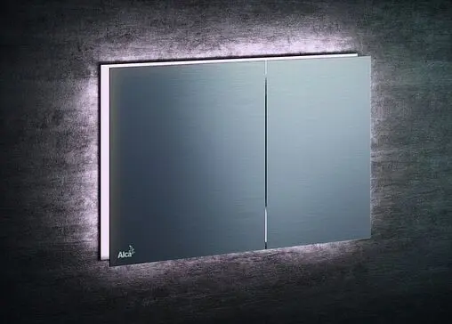 Клавиша смыва для унитаза AlcaPlast AIR LIGHT-WHITE нержавеющая сталь с белой подсветкой