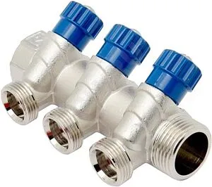 Коллектор регулирующий проходной 3 отвода 1&quot;в/н x ¾&quot;ек Valtec VTc.560.NE.060503, 1