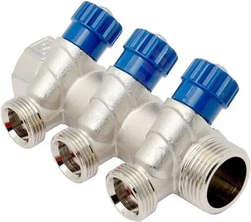 Коллектор регулирующий проходной 3 отвода 1&quot;в/н x ¾&quot;ек Valtec VTc.560.NE.060503