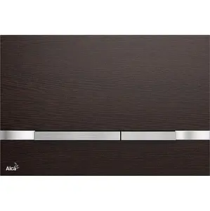 Клавиша смыва для унитаза AlcaPlast FLAT STRIPE-WENGE кнопки/сатин, панель/венге Клавиша смыва для унитаза AlcaPlast FLAT STRIPE-WENGE кнопки/сатин, панель/венге, 1