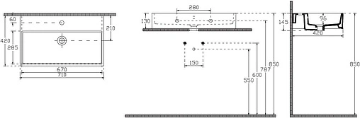 Раковина ISVEA Purita 70 белый 10PL50070SV Раковина ISVEA Purita 70 белый 10PL50070SV