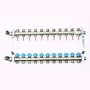 Группа коллекторная с расходомерами 11 отводов 1&quot;н/н x ¾&quot;ек Uni-fitt 455W4311, 4