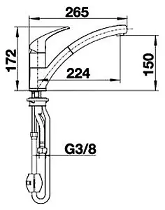Смеситель для кухни с выдвижным изливом Blanco Bravon-S хром 520282, 3