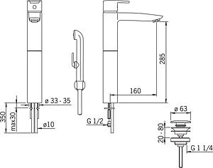 Смеситель для раковины с гигиеническим душем Oras Cubista хром 2802 Смеситель для раковины с гигиеническим душем Oras Cubista хром 2802, 3