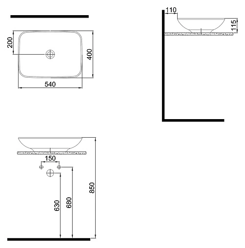Раковина Bien Harmony 54 белый HRLG05401FD0W3000