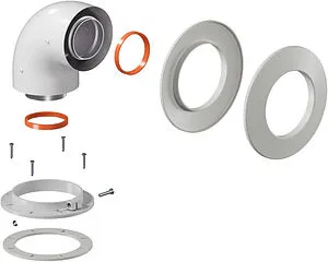 Колено стартовое коаксиальное Ø 60/100мм (алюм.) Krats K-02F, 1