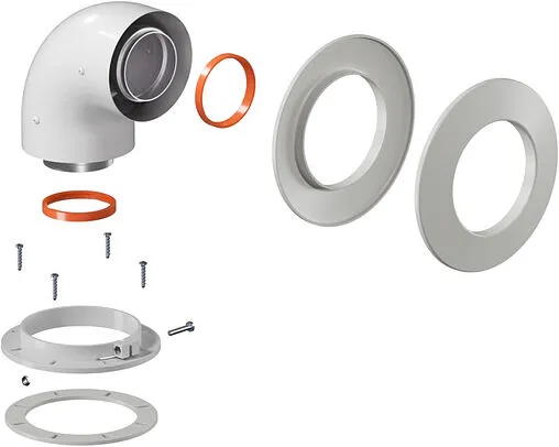 Колено стартовое коаксиальное Ø 60/100мм (алюм.) Krats K-02F