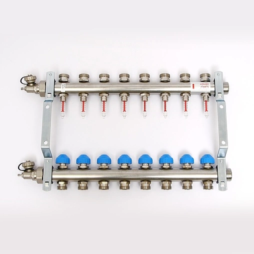 Группа коллекторная с расходомерами 8 отводов 1&quot;н/н x ¾&quot;ек Uni-fitt 455W4308
