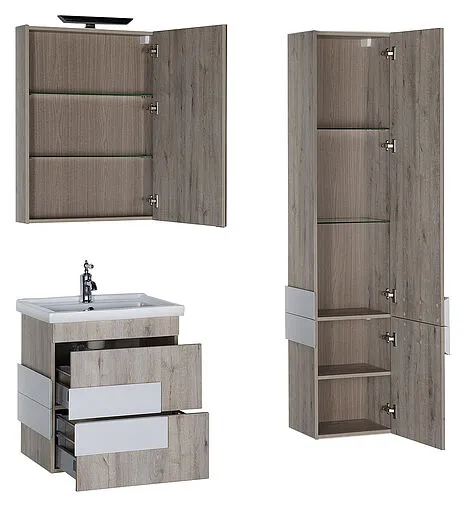 Шкаф-зеркало Aquanet Мадейра 60 R дуб кантри/белый 00183064